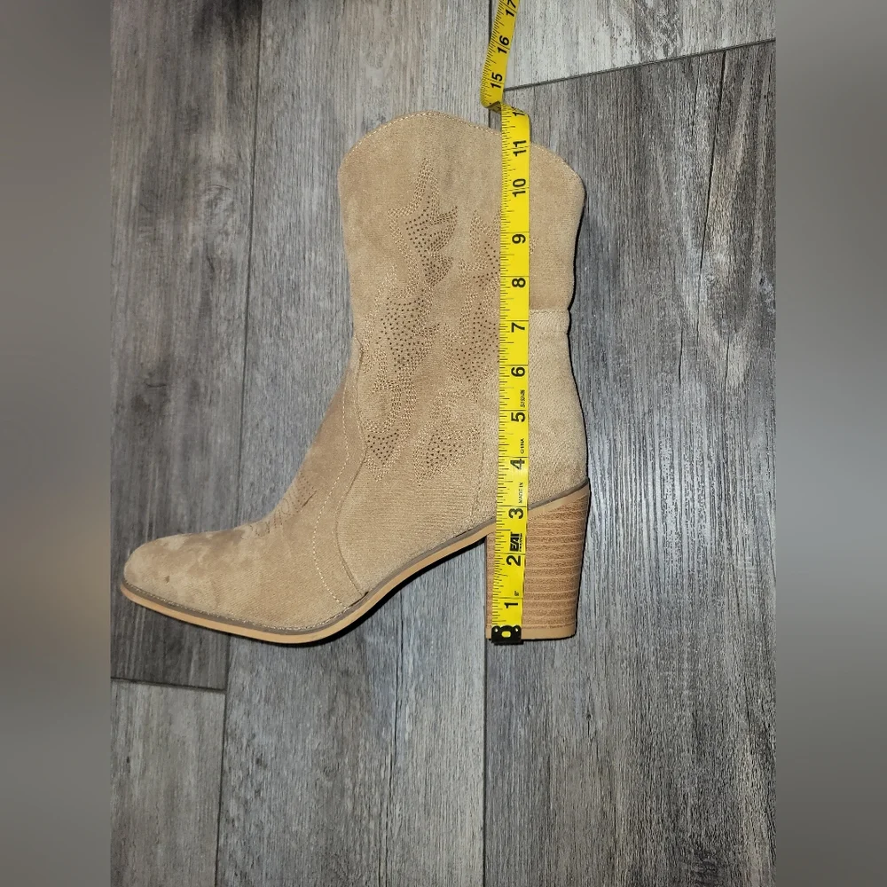 Tan Suede Ankle Boots - Picture 6 of 7